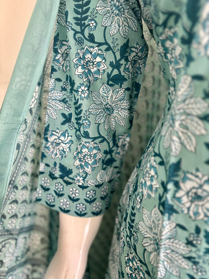 Oceanic Hues  Sea Green Kalamkari Kurta Set