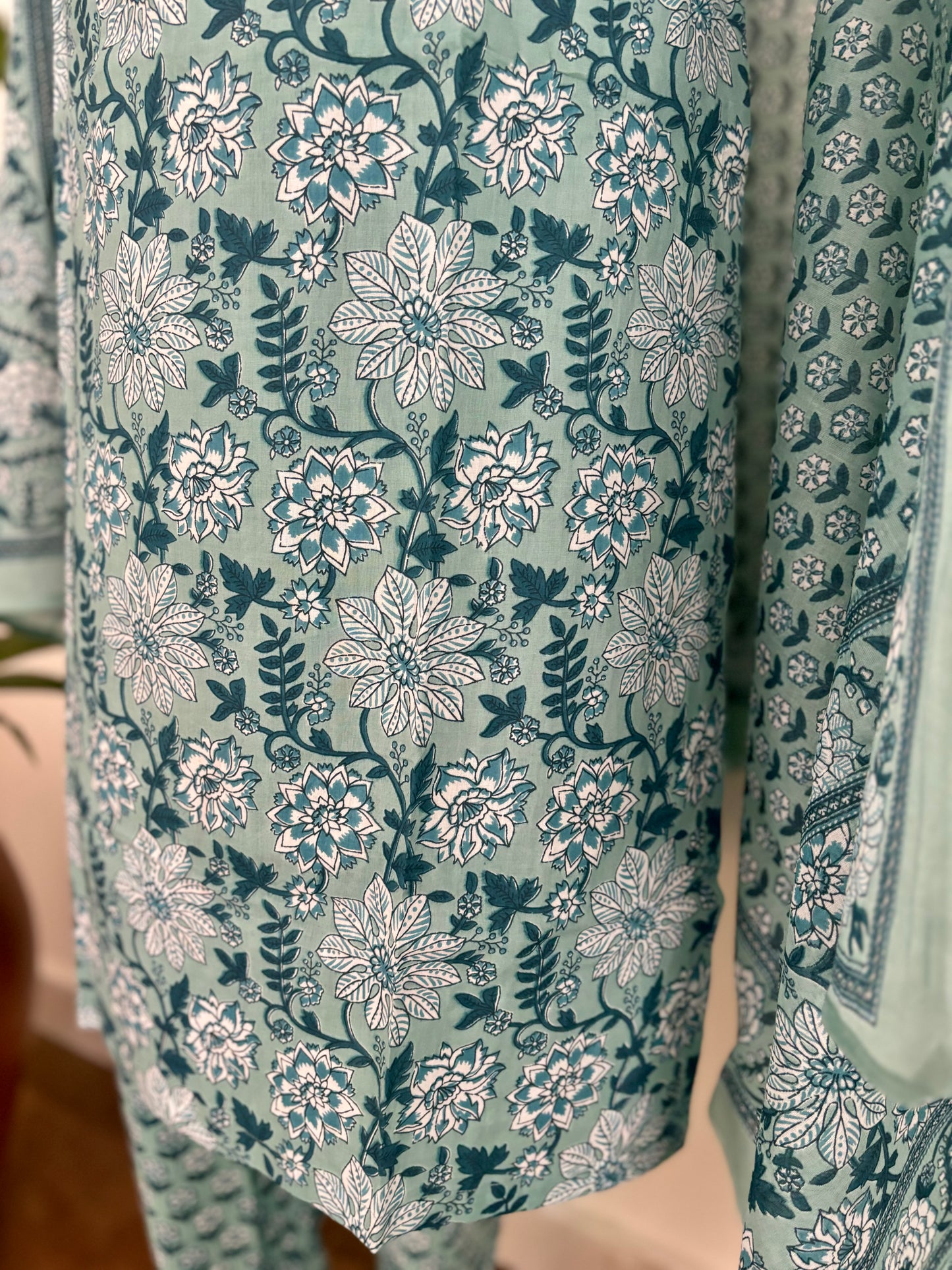 Oceanic Hues  Sea Green Kalamkari Kurta Set