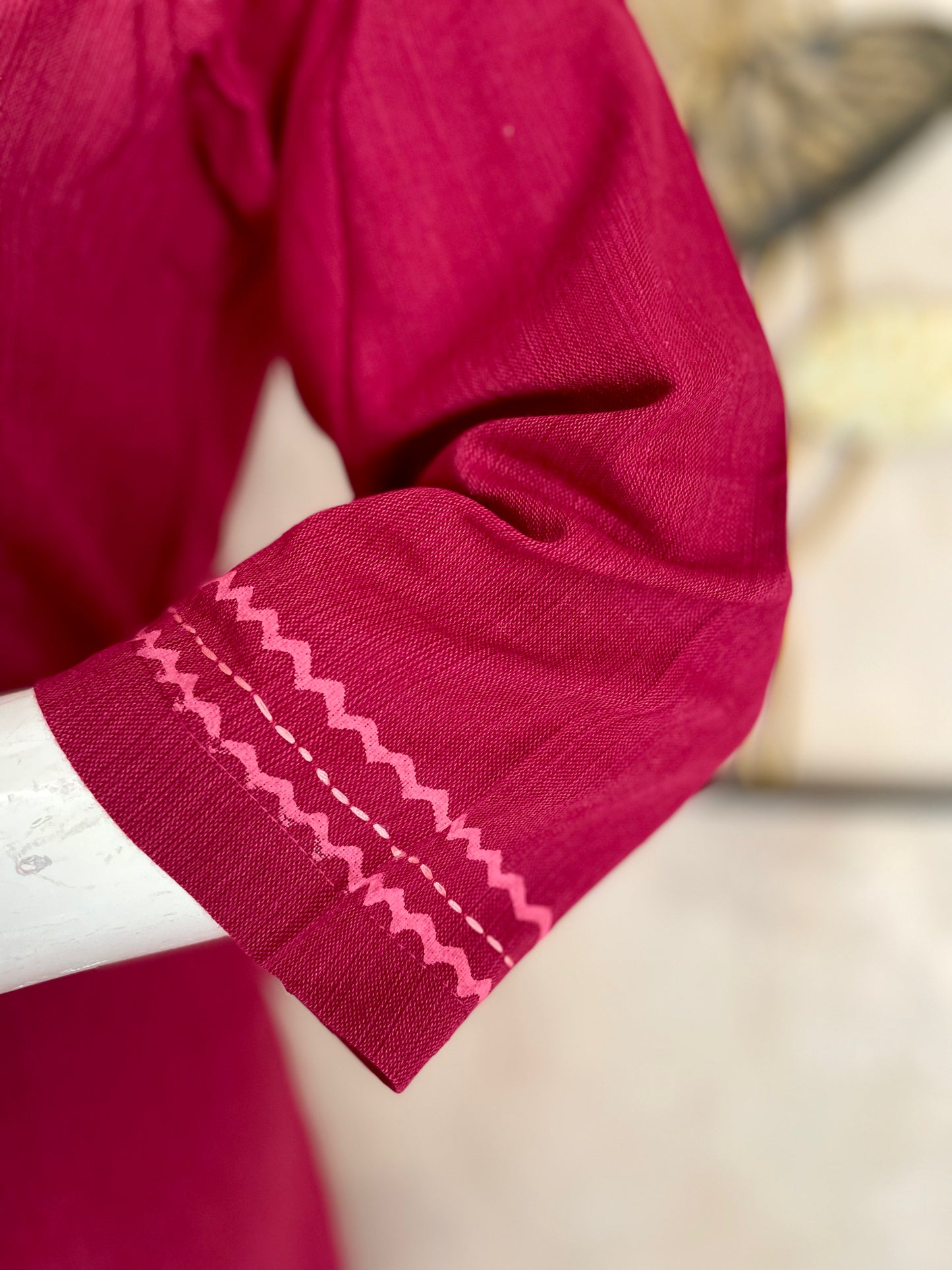 Orchid Pink Handloom A-Line Cotton Kurta