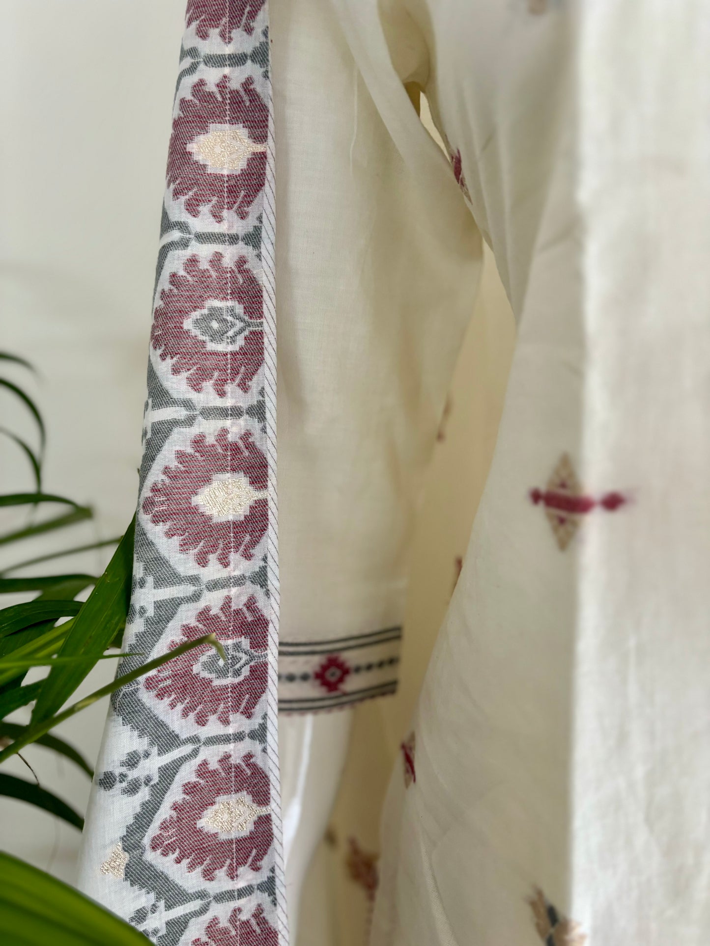 Timeless Ivory Handloom Jamdani Kurta Set