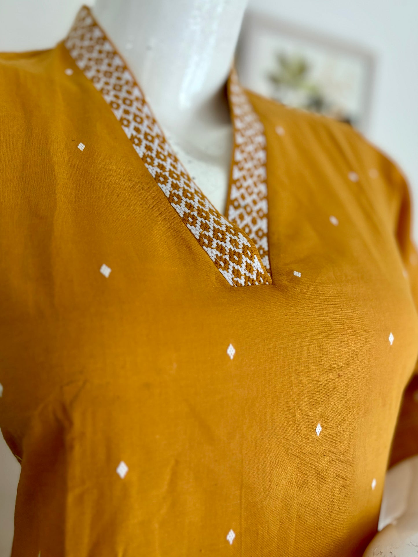 Sunshine Chic Mustard Handloom Cotton Kurta Set