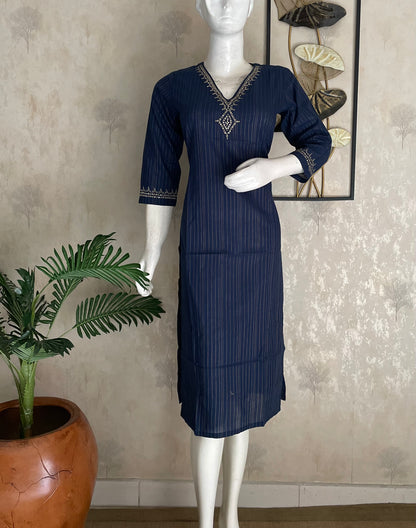 Blue Handloom Cotton Kurta