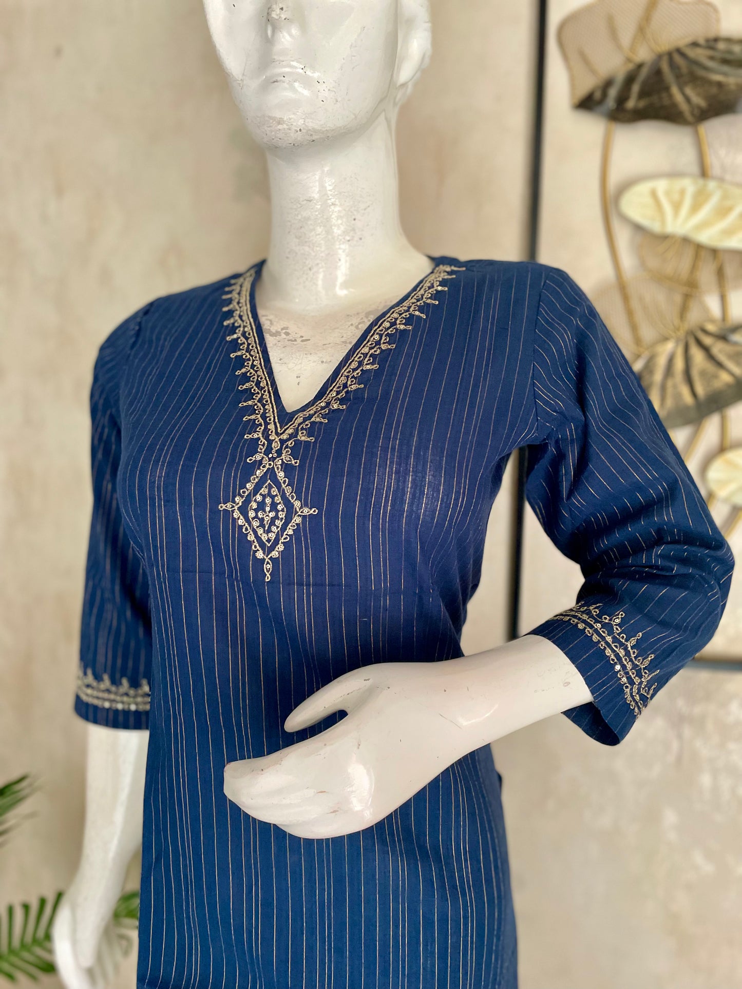 Blue Handloom Cotton Kurta
