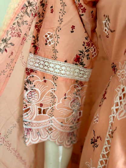 Peach Perfection: The Floral Anarkali Set