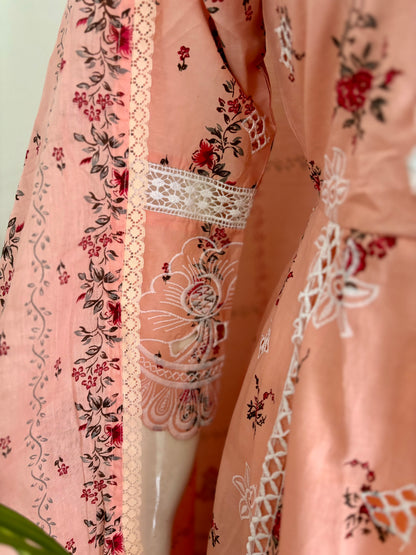 Peach Perfection: The Floral Anarkali Set