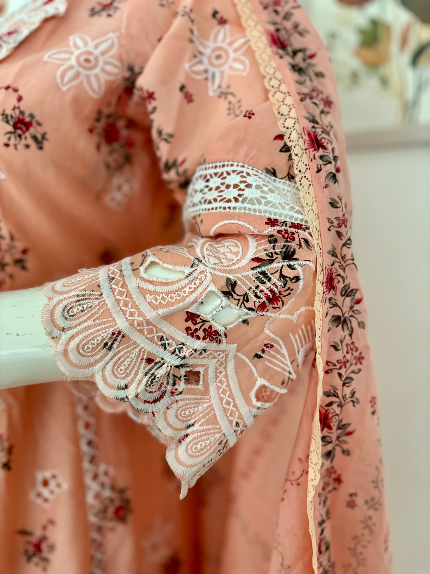 Peach Perfection: The Floral Anarkali Set