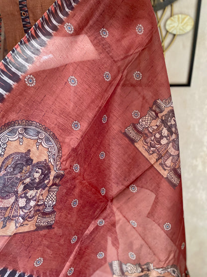 Linen Kurta Set with Tanchoi Print Kurta Set