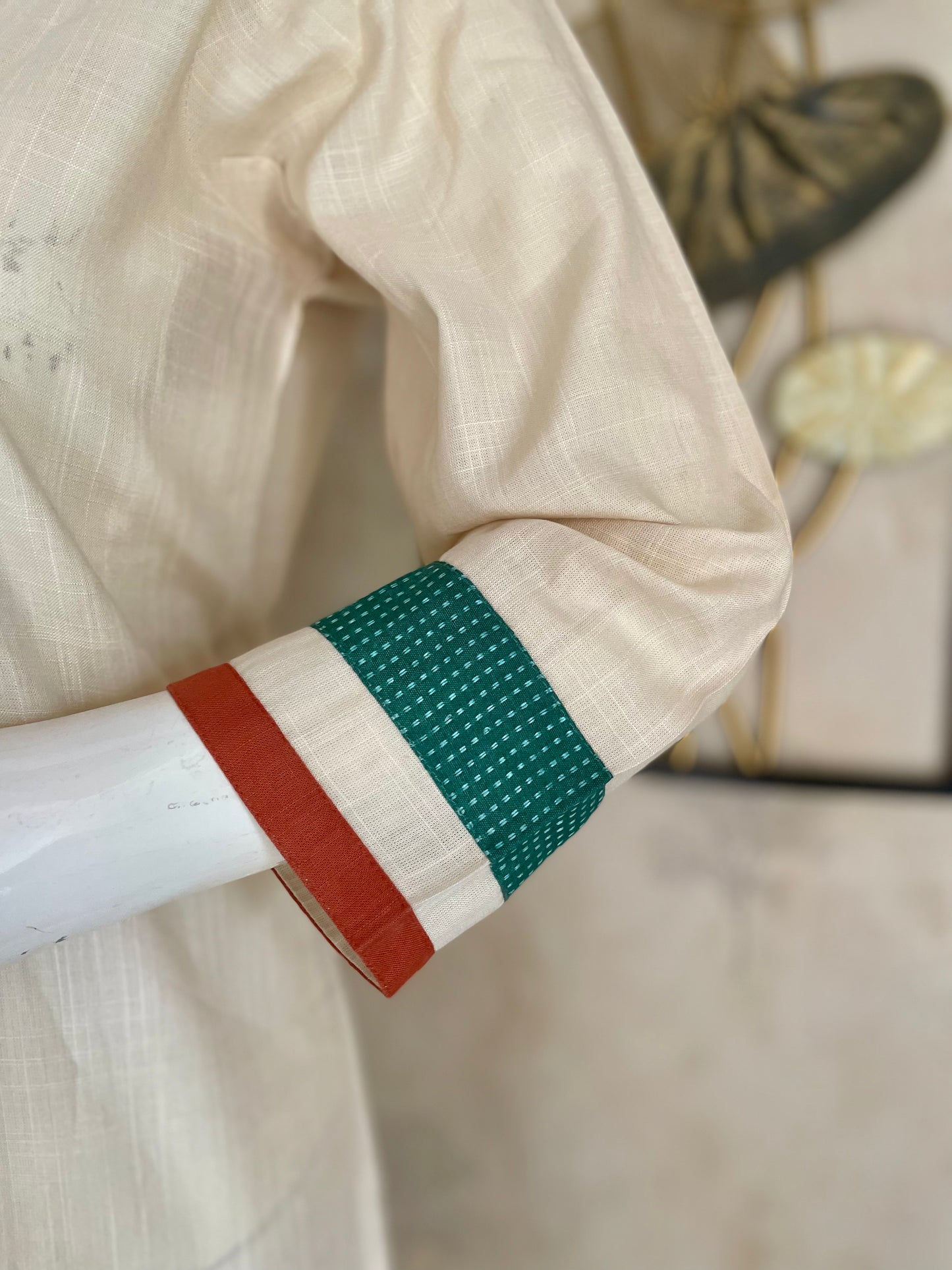 Off-White Bhagalpuri Cotton Kurta Set