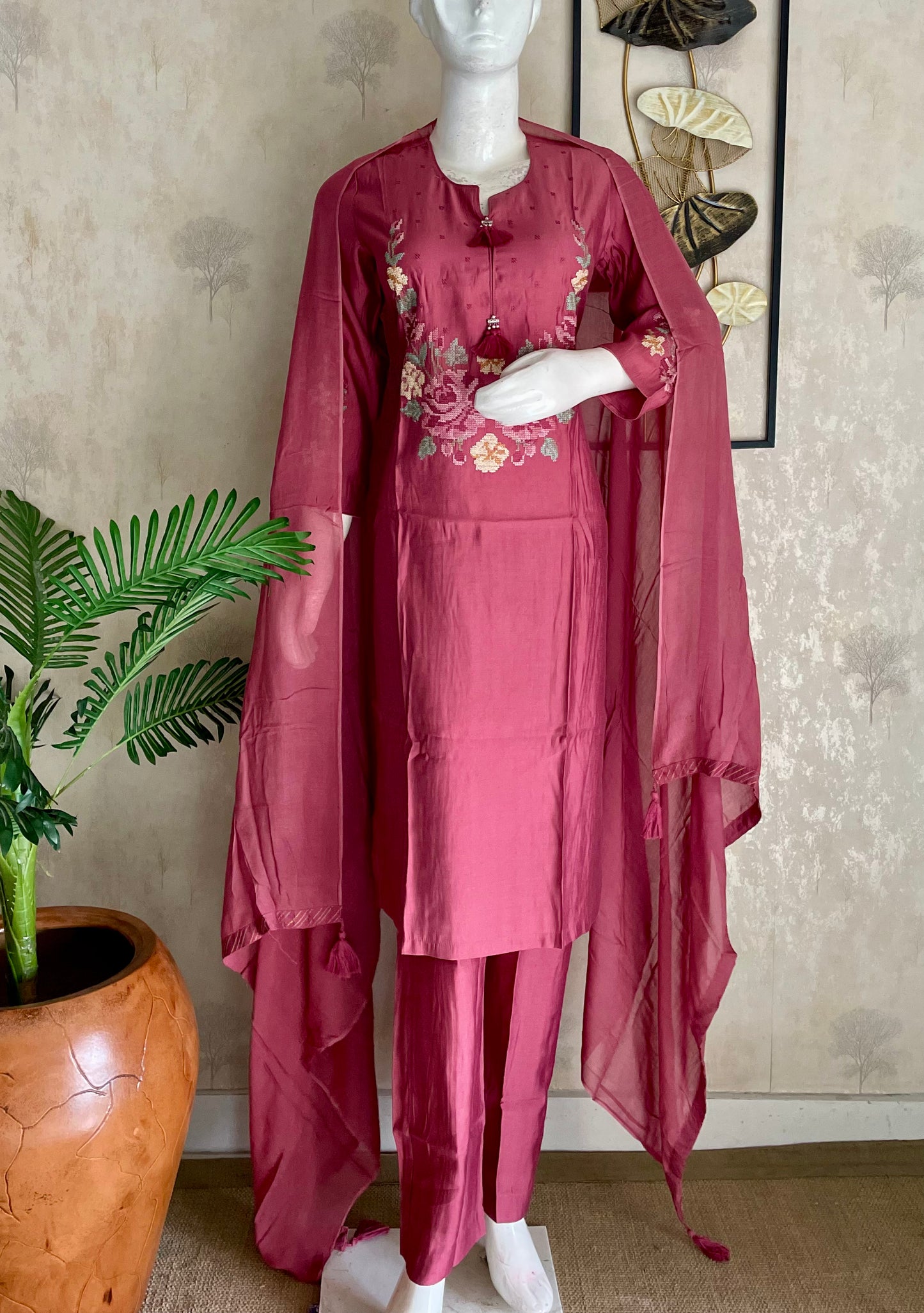 Blush & Thread – Onion Pink Silk Kurta Set