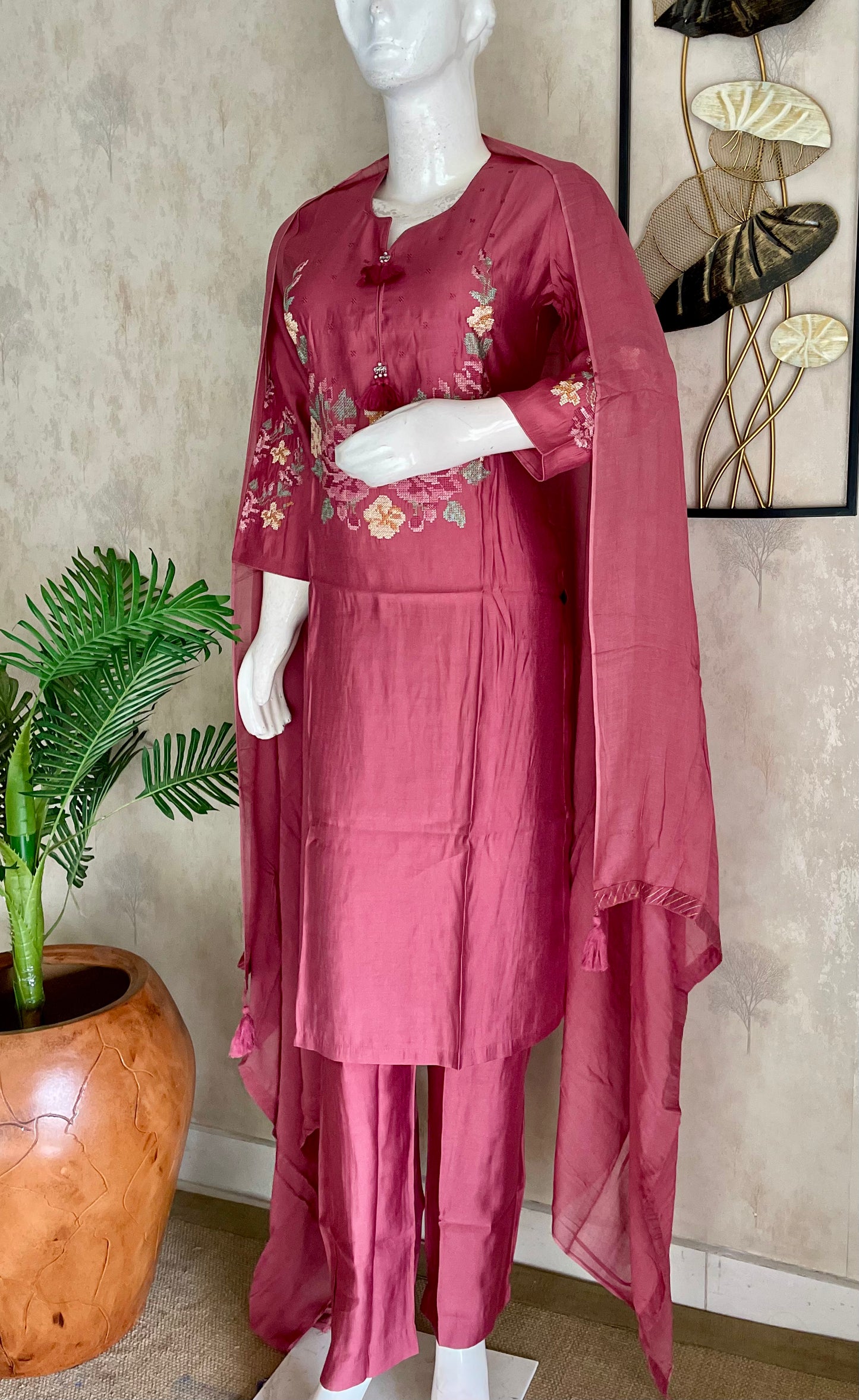 Blush & Thread – Onion Pink Silk Kurta Set