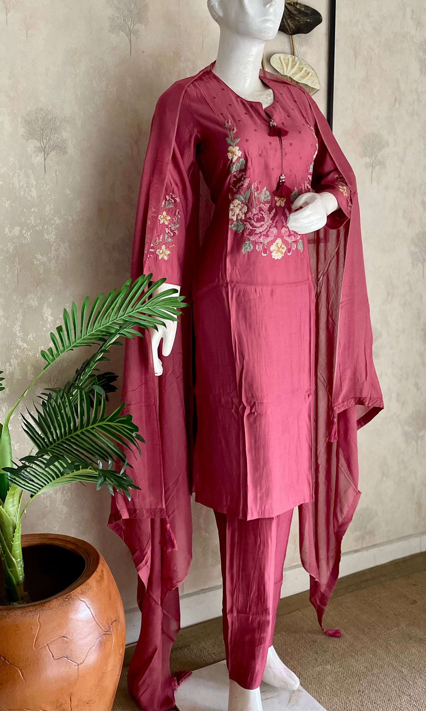 Blush & Thread – Onion Pink Silk Kurta Set