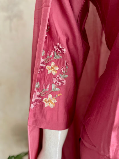 Blush & Thread – Onion Pink Silk Kurta Set