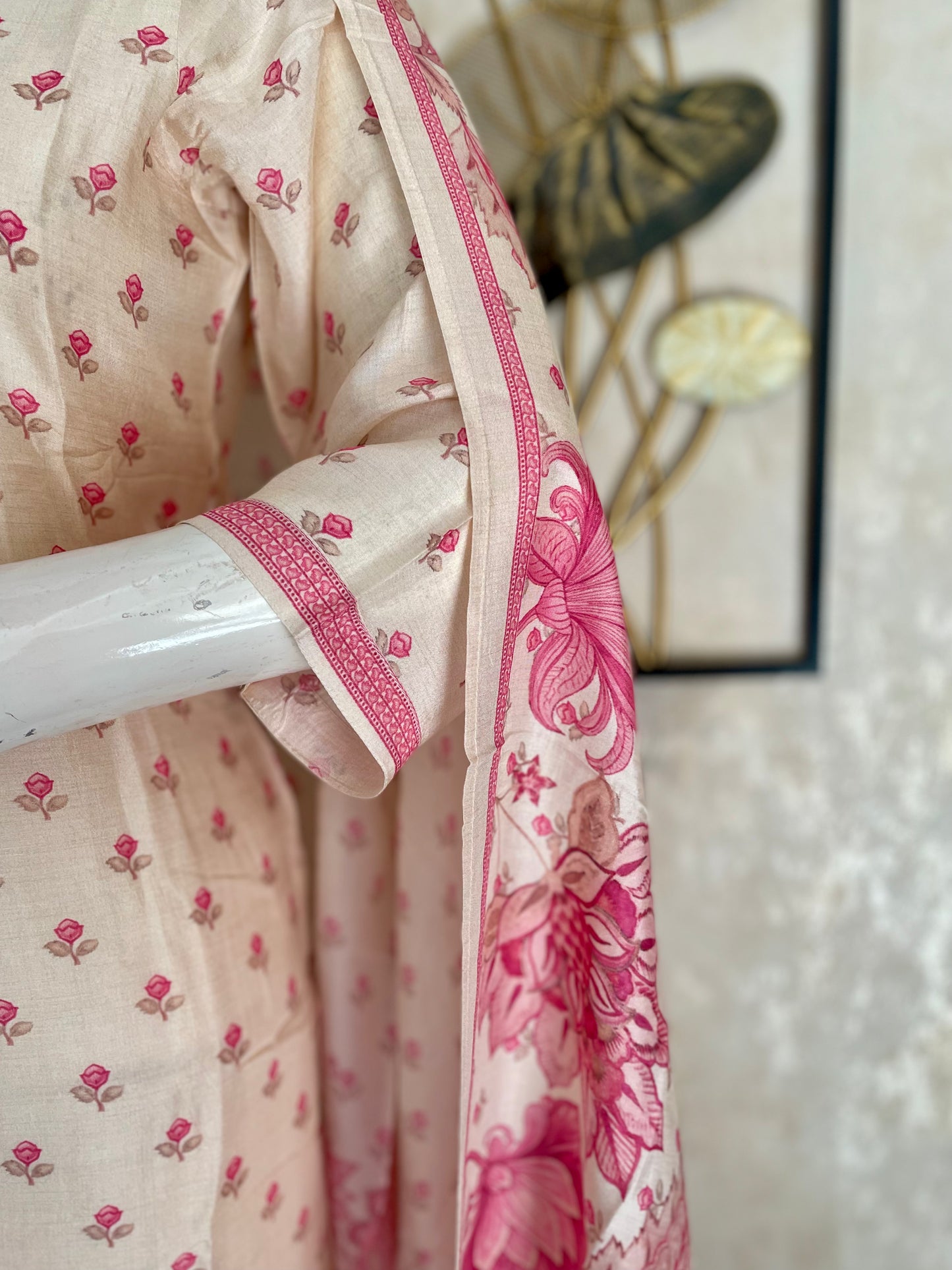 Ivory Bloom – Off-White Silk Kurta Set