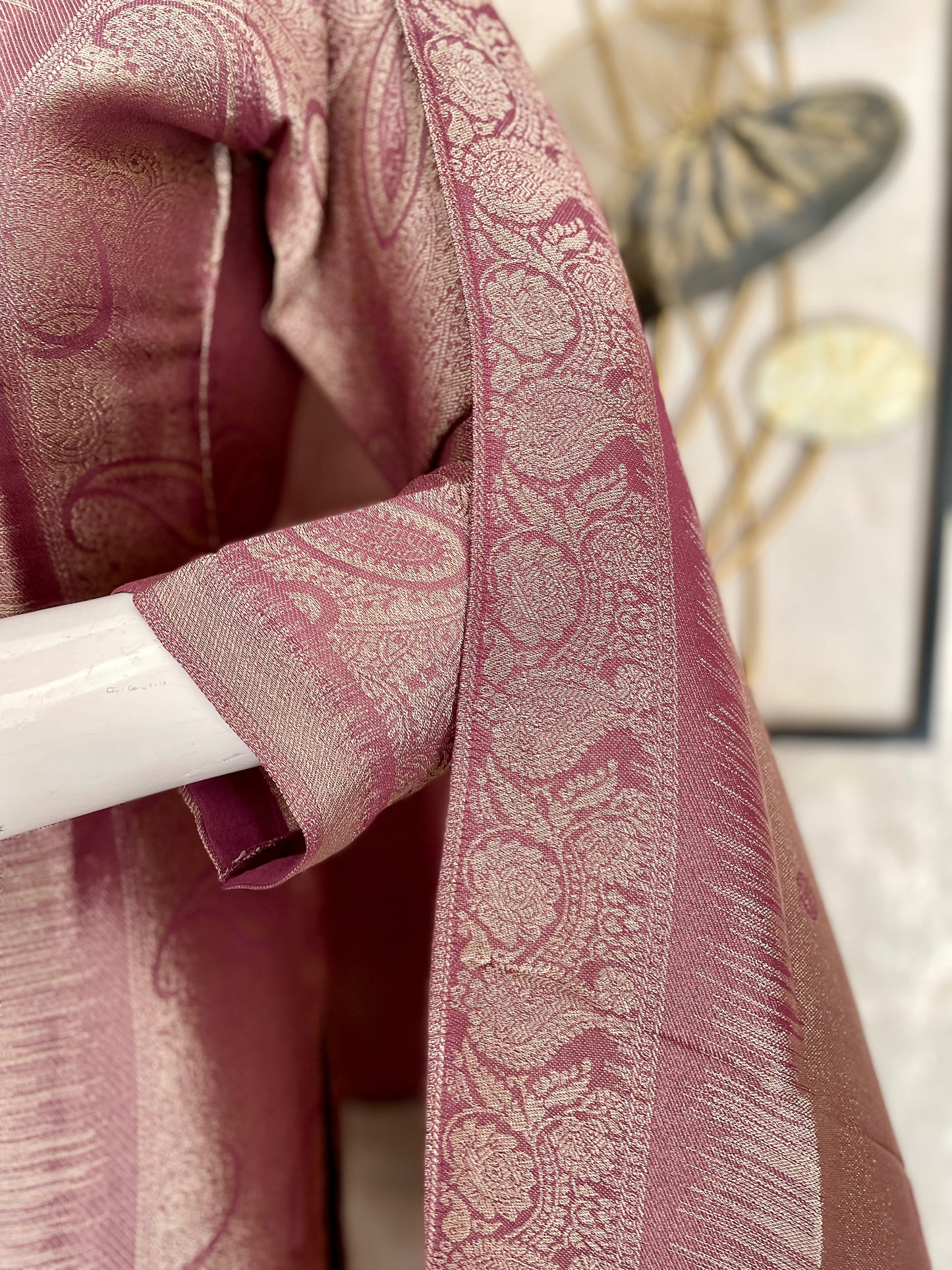 Wine Grace – Woven Kurta Set