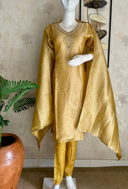 Golden Glow – Golden Yellow Woven Kurta Set