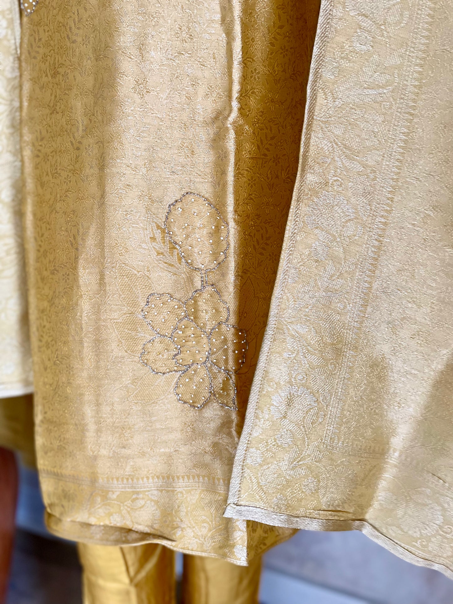 Golden Glow – Golden Yellow Woven Kurta Set