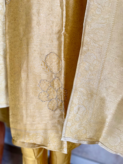 Golden Glow – Golden Yellow Woven Kurta Set