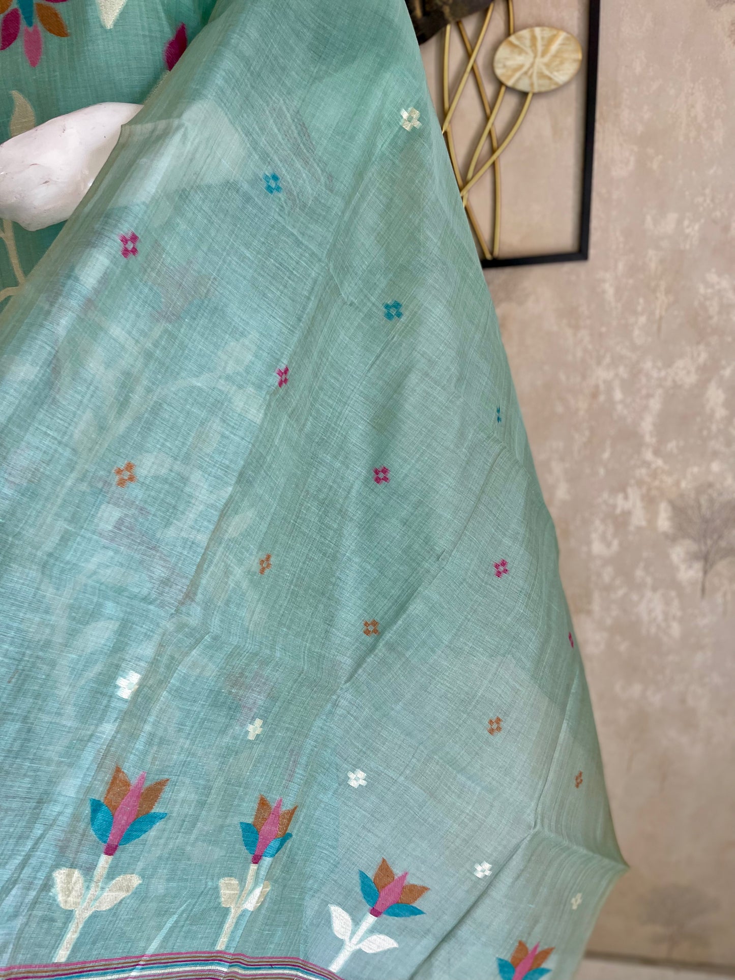 Moonga Cotton Paithani Jamdani Kurta Set