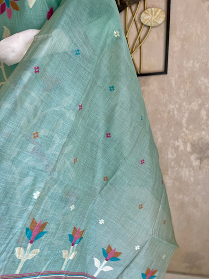 Moonga Cotton Paithani Jamdani Kurta Set