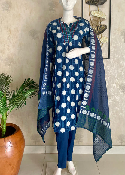 Indigo Polka – Pure Cotton Kurta Set