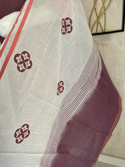 Mauve Brown Mughal – Handloom Cotton Kurta Set