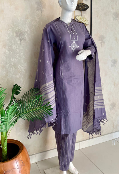 Mauve Whisper – Pure Handloom Cotton Kurta