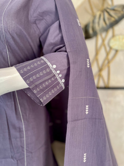 Mauve Whisper – Pure Handloom Cotton Kurta