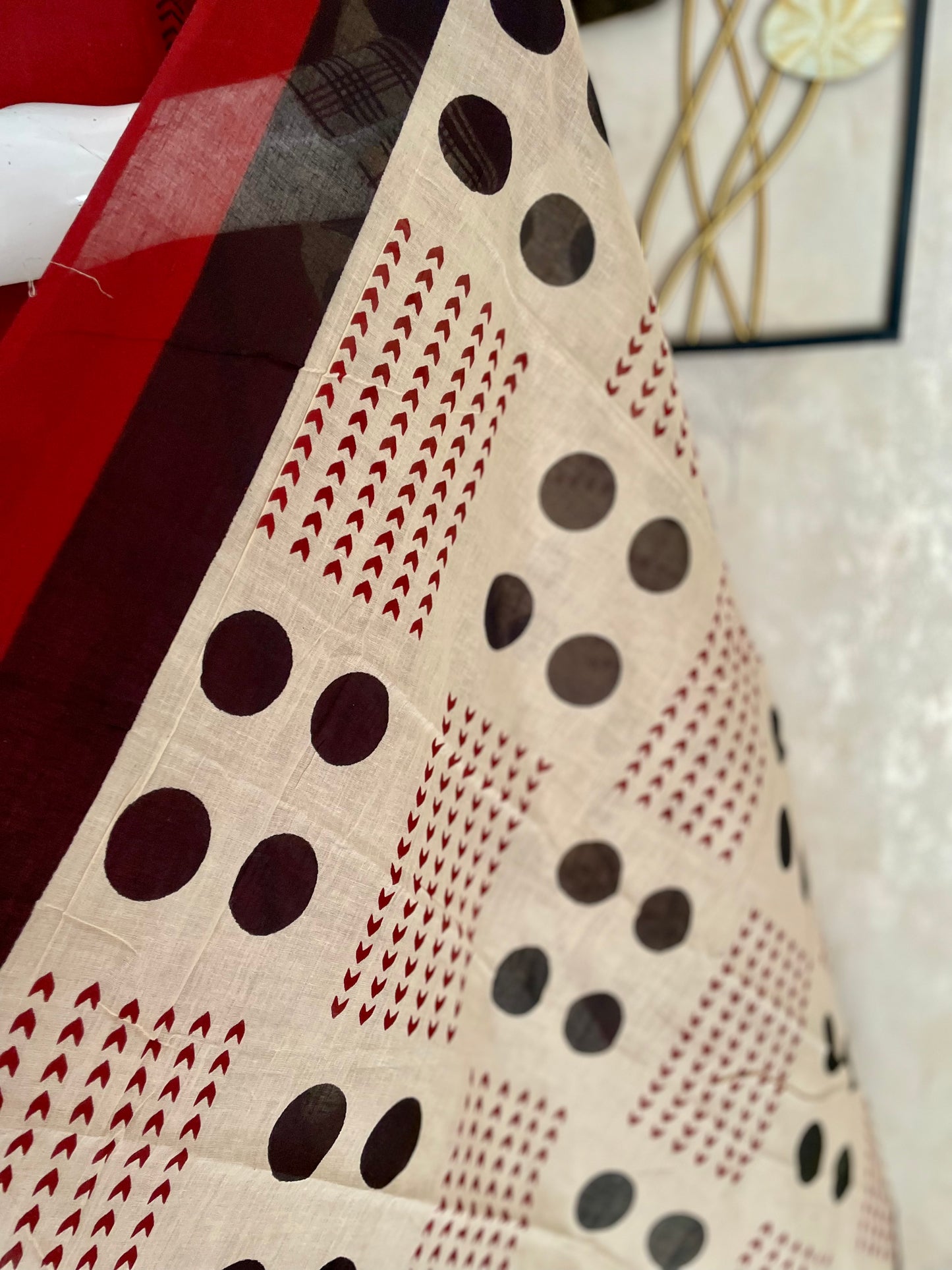 Rust Polka Grace – Handloom Cotton Kurta Set