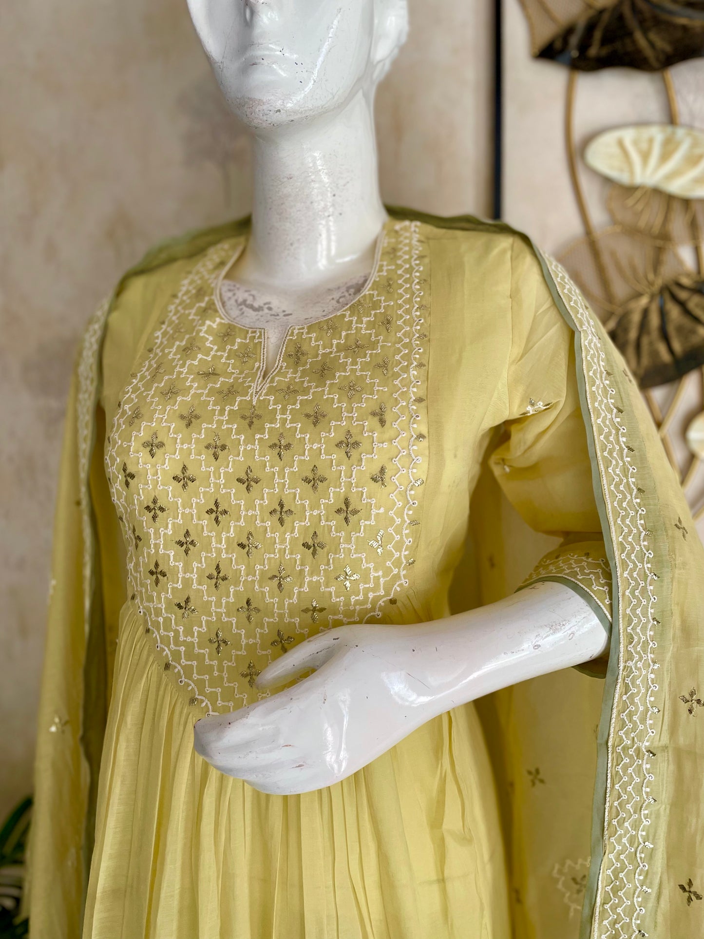 Lemon Pita Grace – Pure Banarasi Mul Chanderi Kurta Set