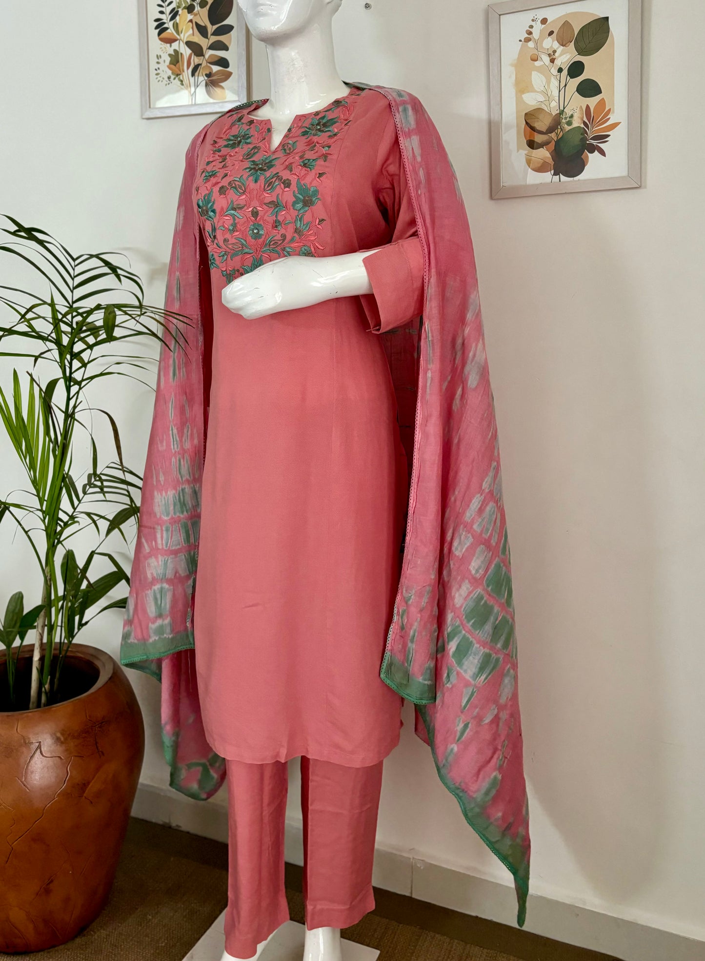 Pink Perfection: A-Line Kurta Set