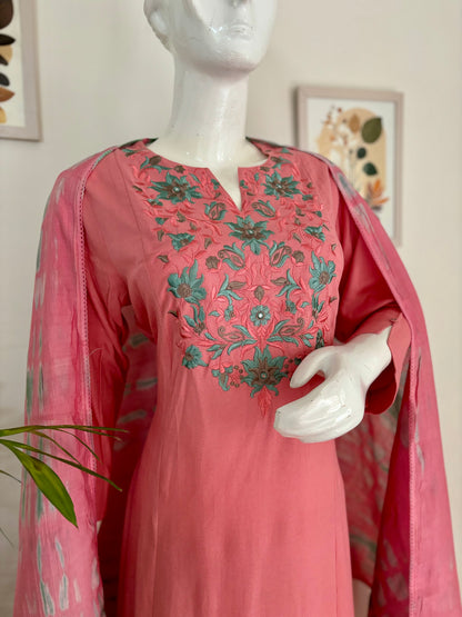 Pink Perfection: A-Line Kurta Set