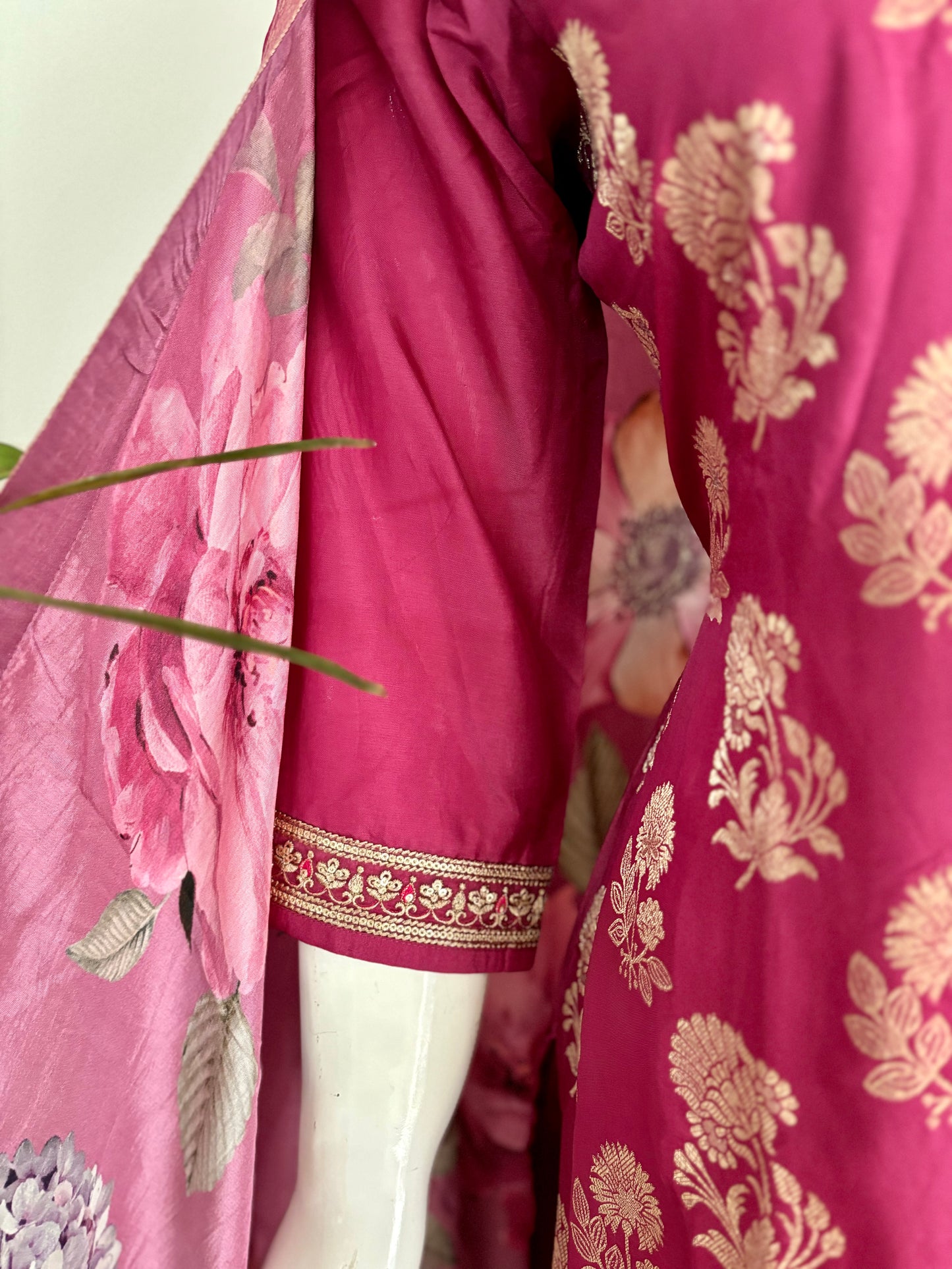 Pink Opulence: Banarasi Silk Kurta Set