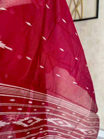 Rose & Ivory – Cotton Silk Jamdani Kurta Set