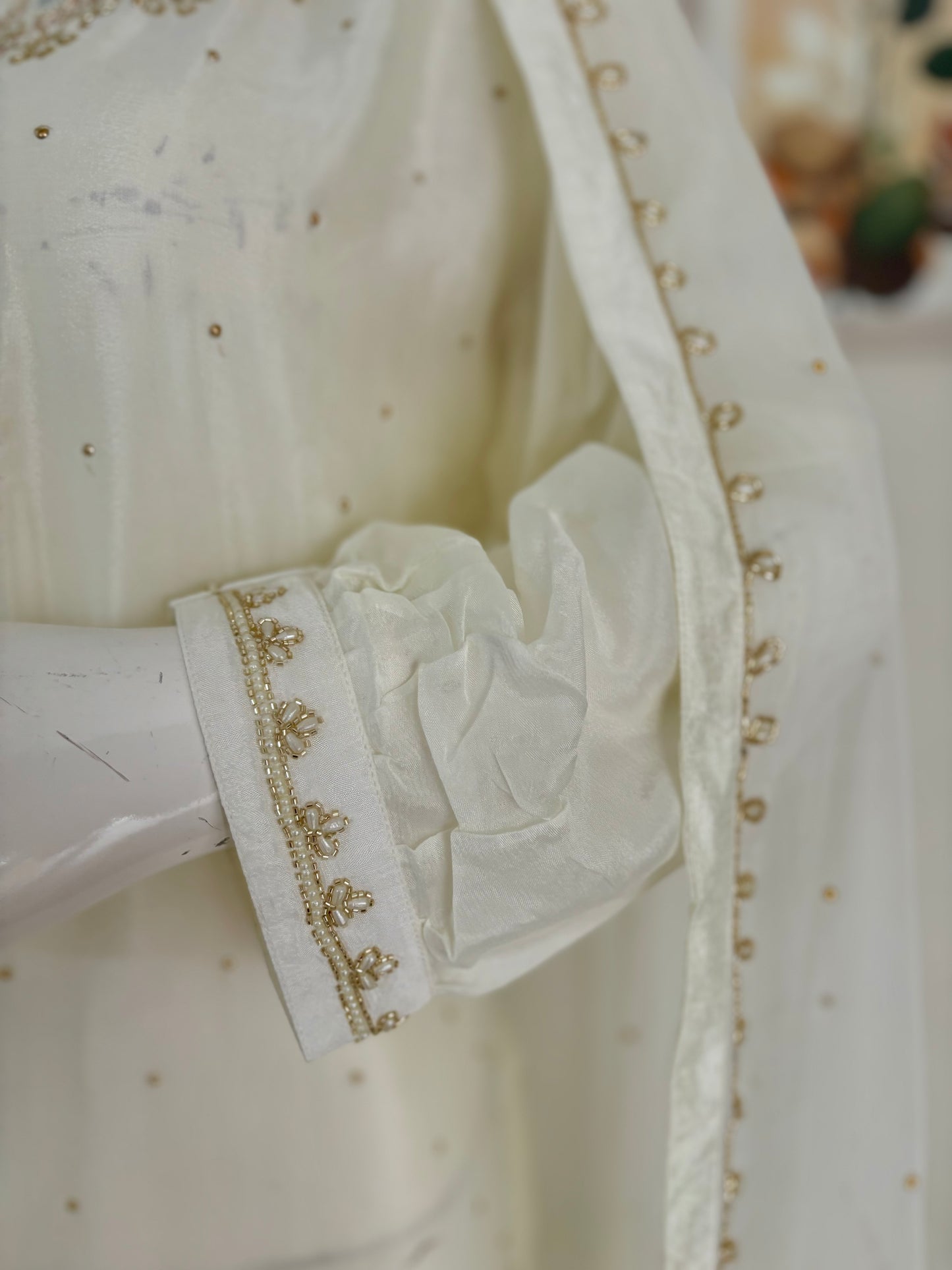 Pearl White Perfection: A Silk Symphony