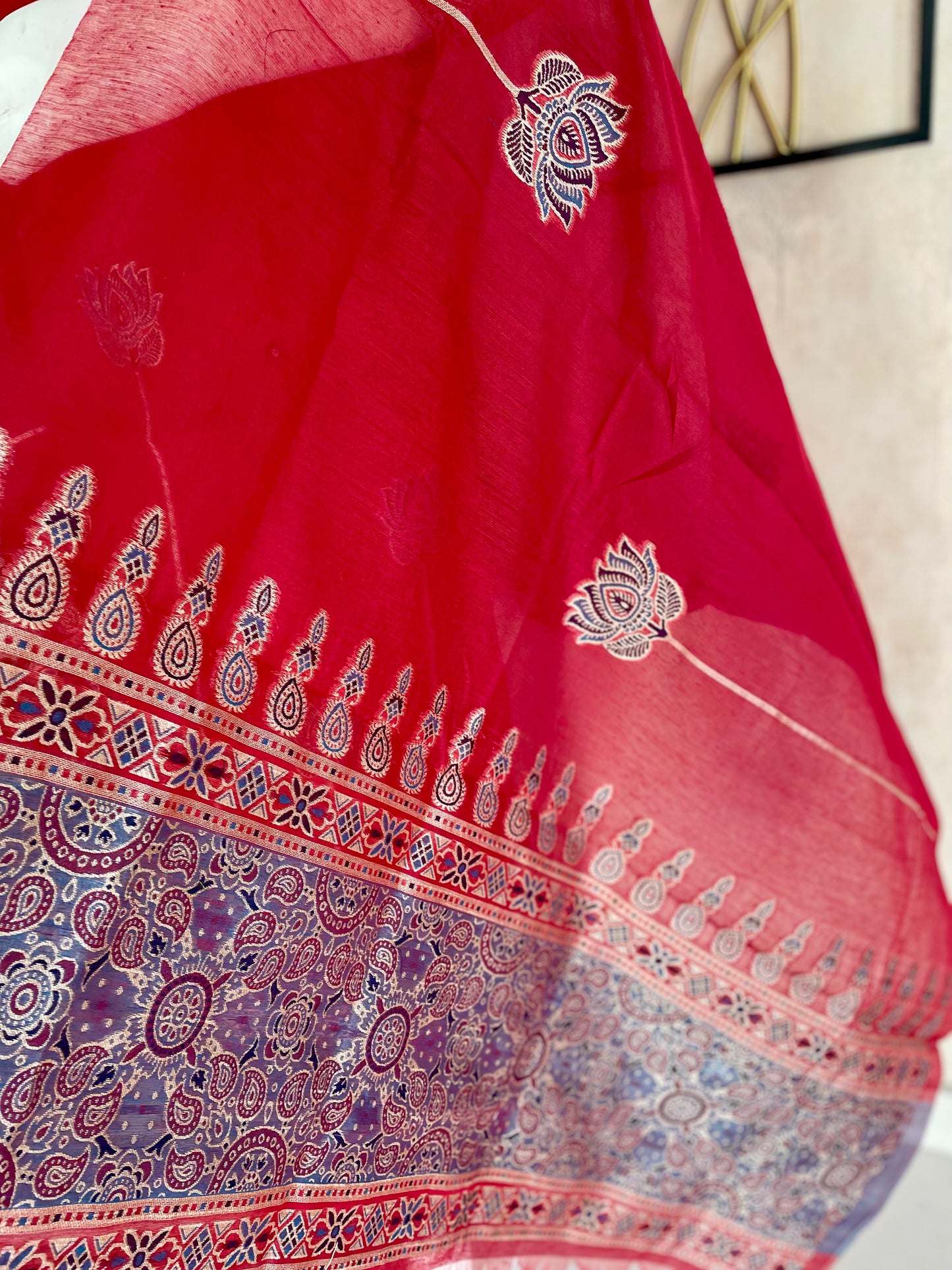 Cherry Red Grace – Jamdani Kurta Set