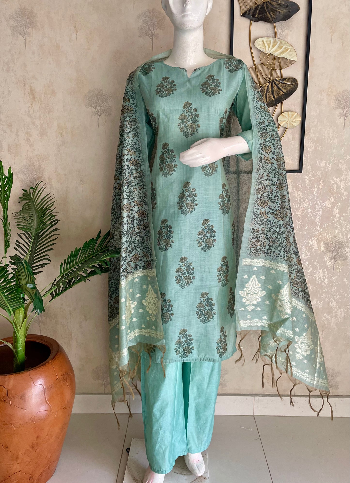 Sea Green Heritage – Moonga Cotton Silk Kurta Set