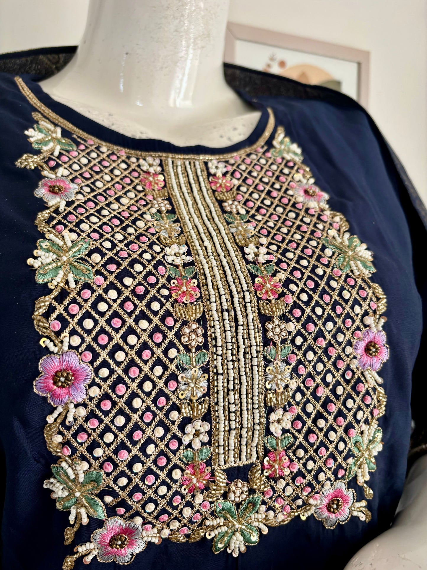 Silk Kurta Set with Handwork Embroidery