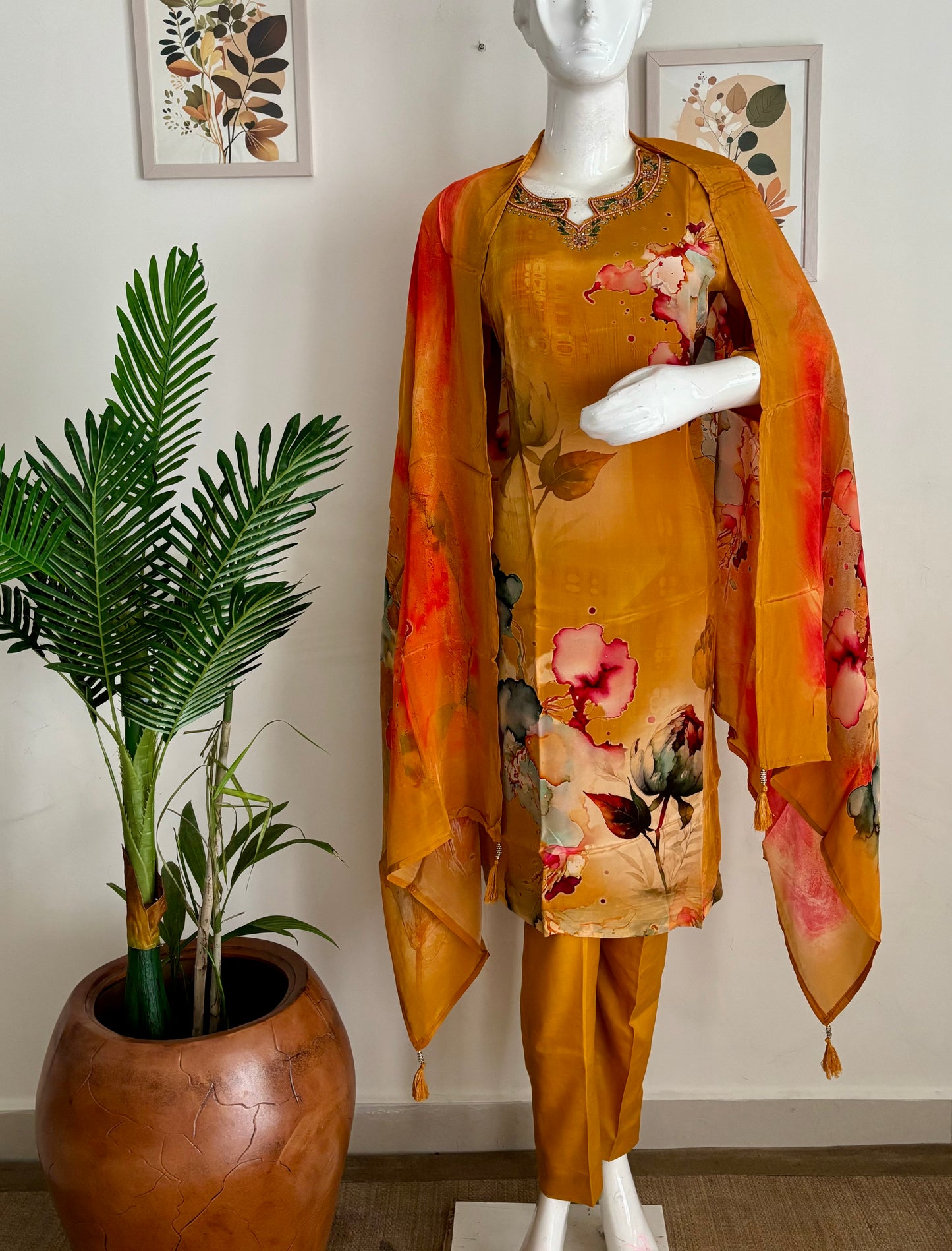 Pure Crape Silk Kurta Set