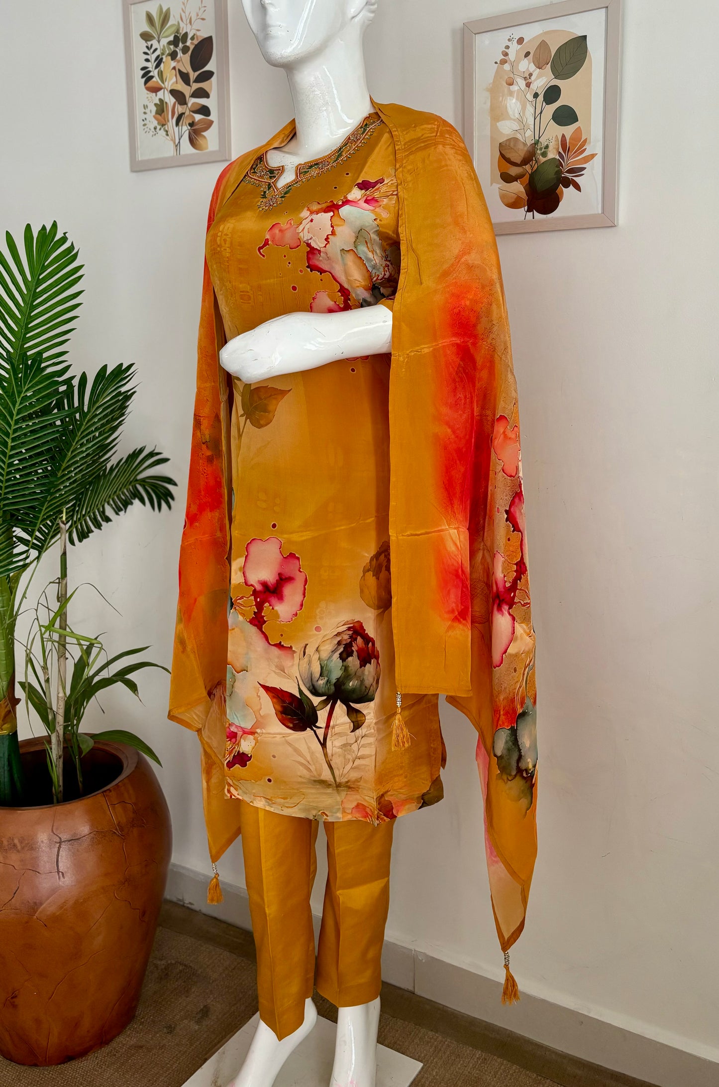 Pure Crape Silk Kurta Set