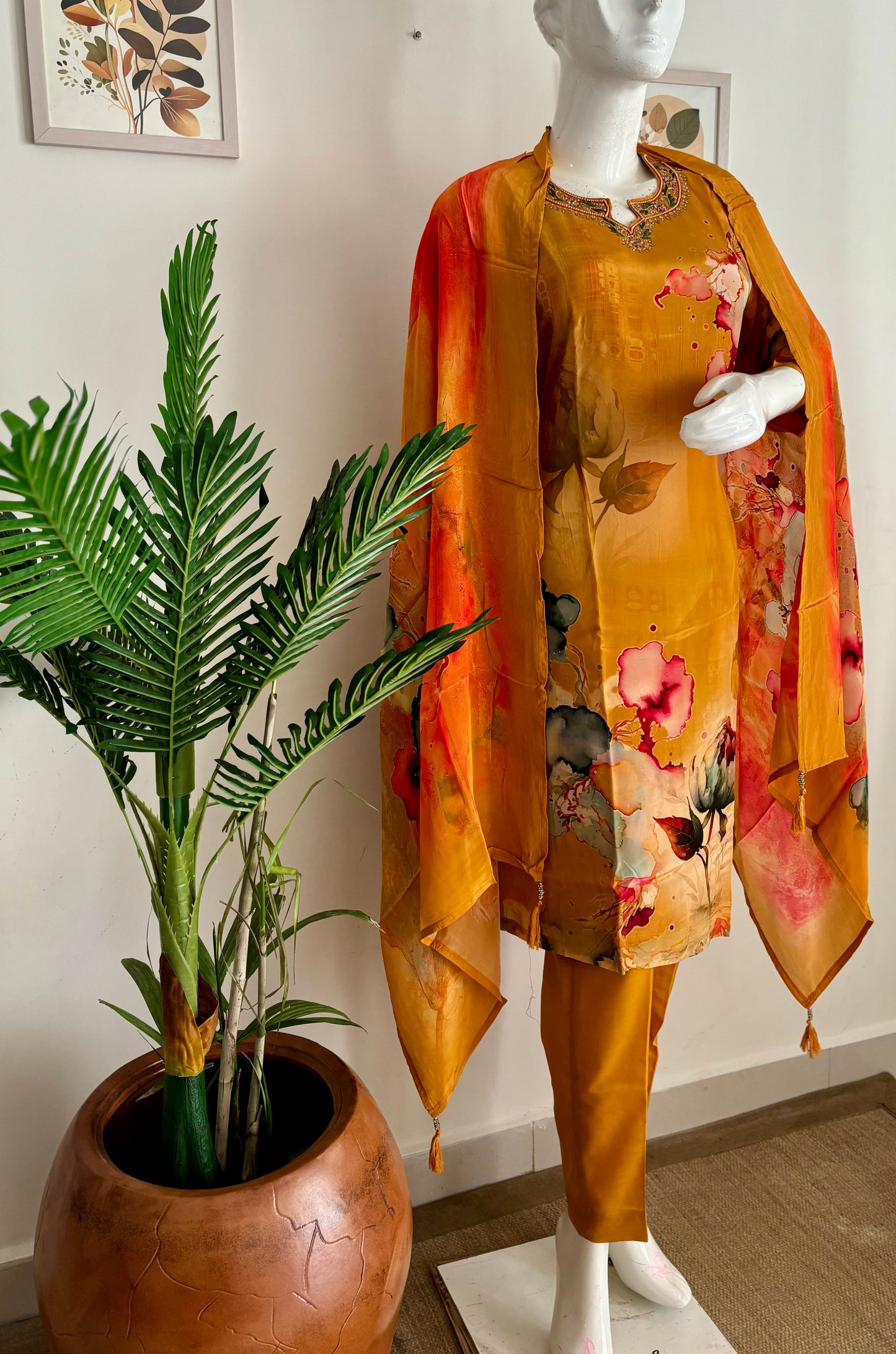 Pure Crape Silk Kurta Set