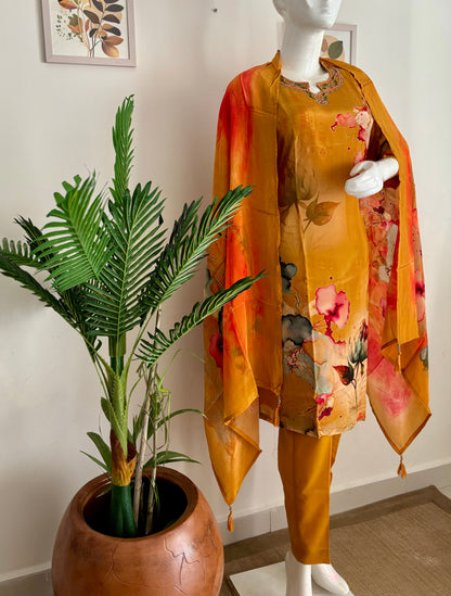 Pure Crape Silk Kurta Set