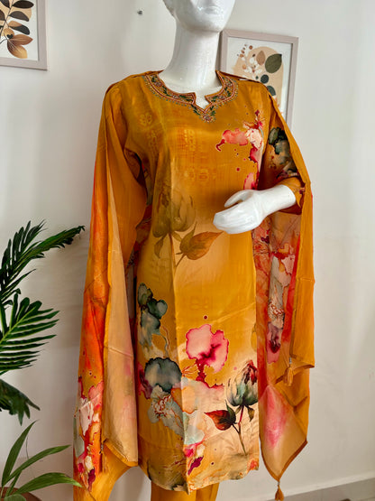 Pure Crape Silk Kurta Set