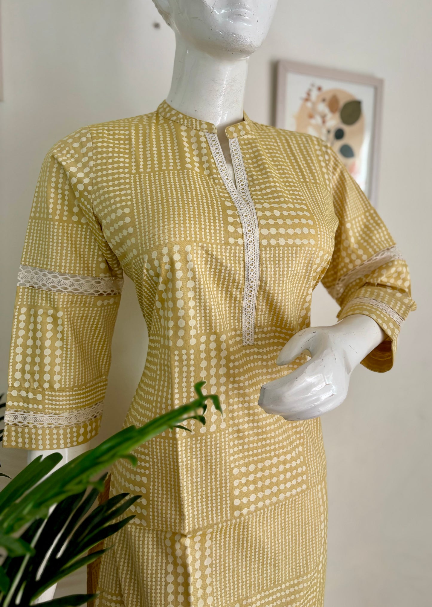 Pure Handloom Cotton Lemon Yellow Kurta Set