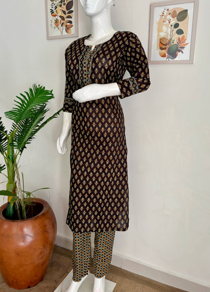 Pure Cotton Handblock Kurta Set