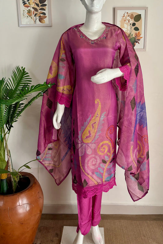 Pure Chanderi Shimmer Kurta Set