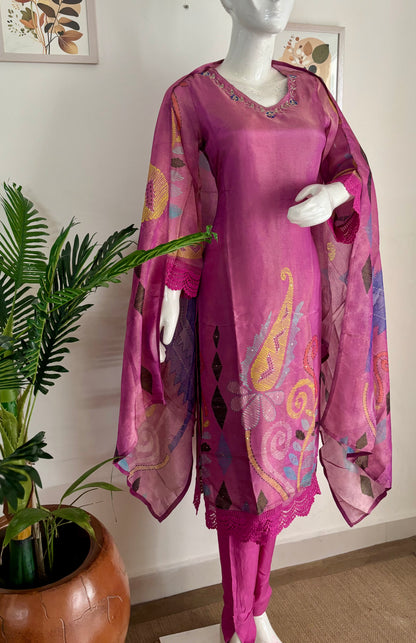 Pure Chanderi Shimmer Kurta Set