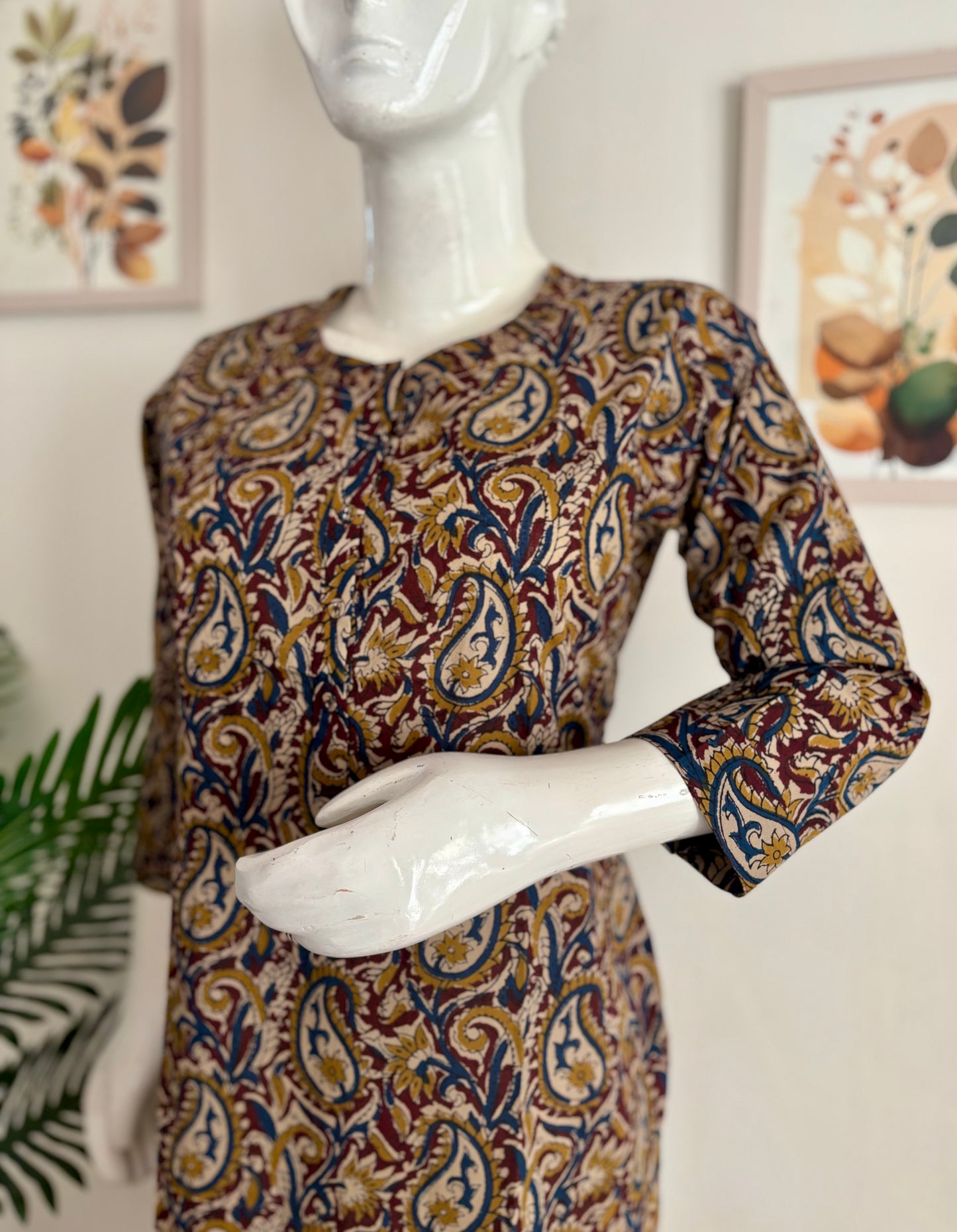 Pure Cotton Kalamkari Handblock Kurta