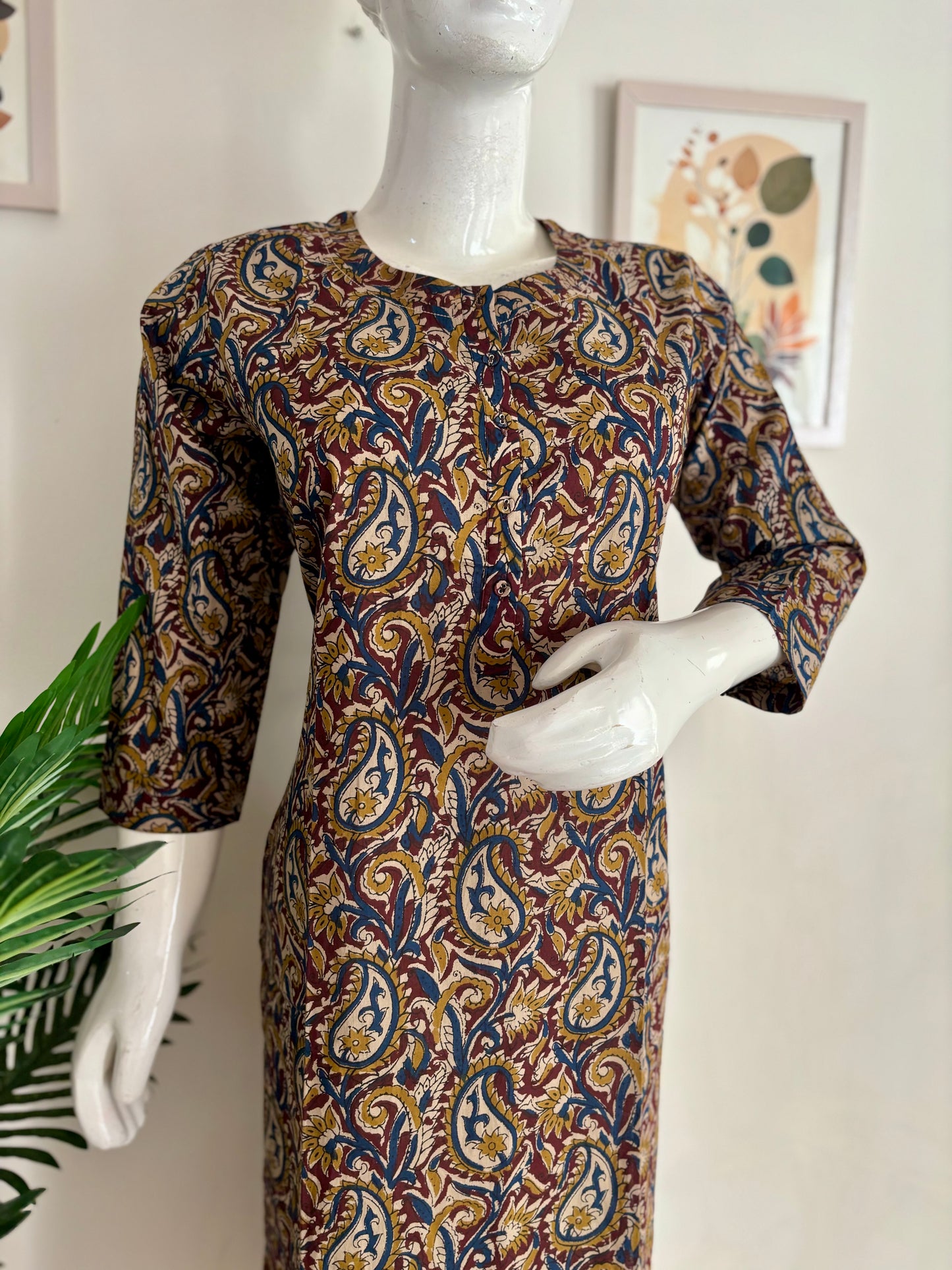 Pure Cotton Kalamkari Handblock Kurta