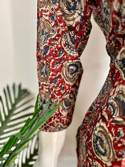 Pure Cotton Kalamkari Handblock Kurta in Ajrakh Print