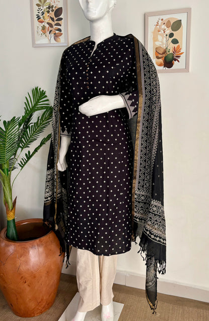 Pure Handblock Cotton A-Line Kurta